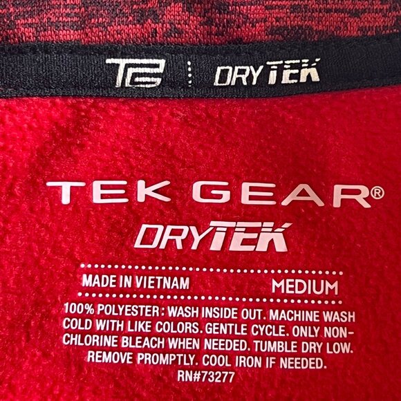 Tek Gear DryTek Men's Red & Black Quarter-Zip Pullover Sweatshirt Sz Medium NWOT - Picture 7 of 9